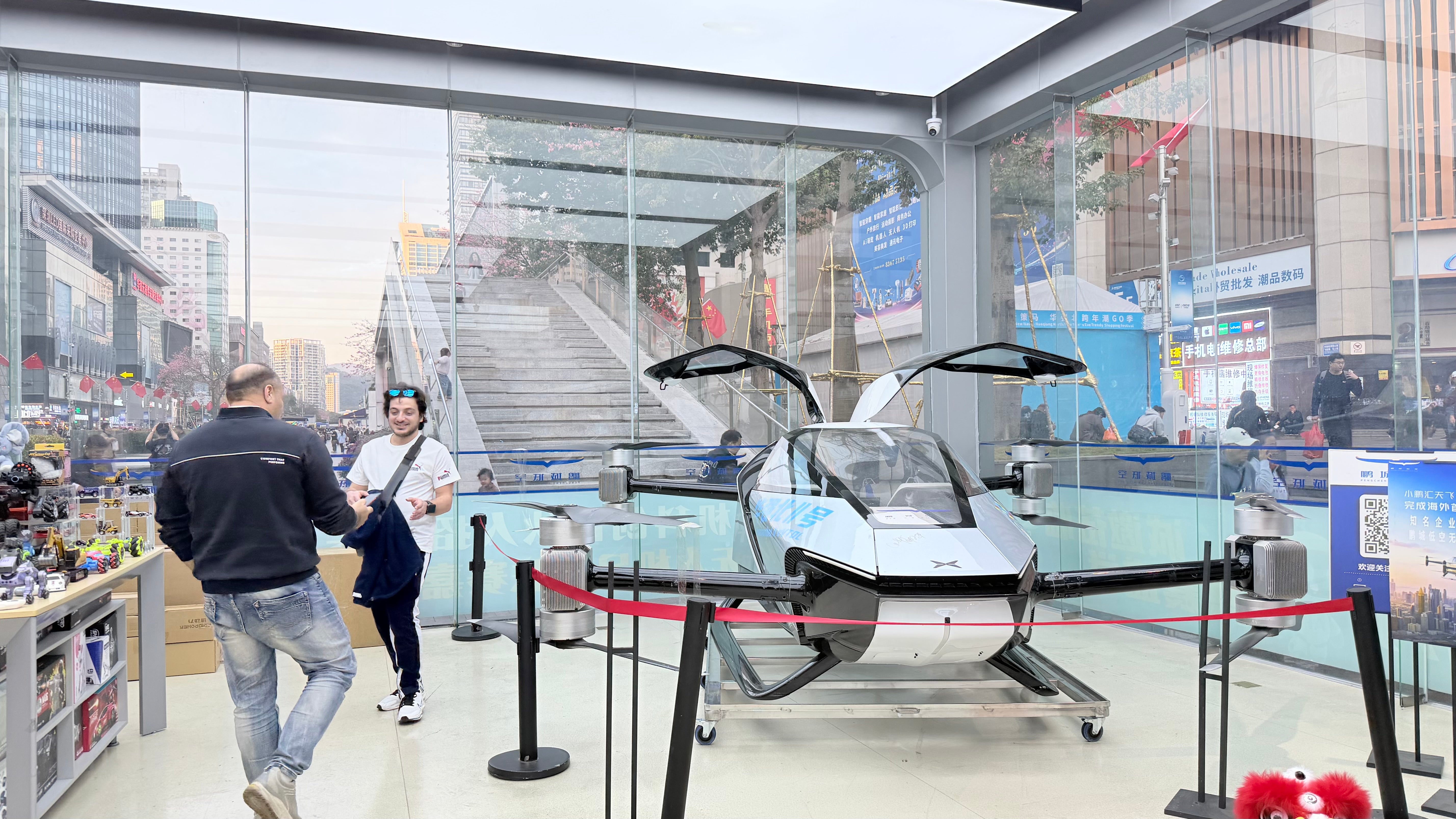 A prototype vehicle displayed in Huaqiangbei